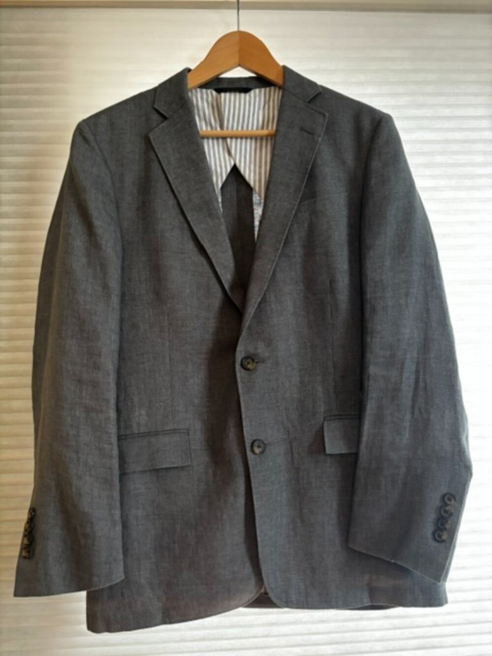 38R Brooks Brothers grey linen regent fit blazer
